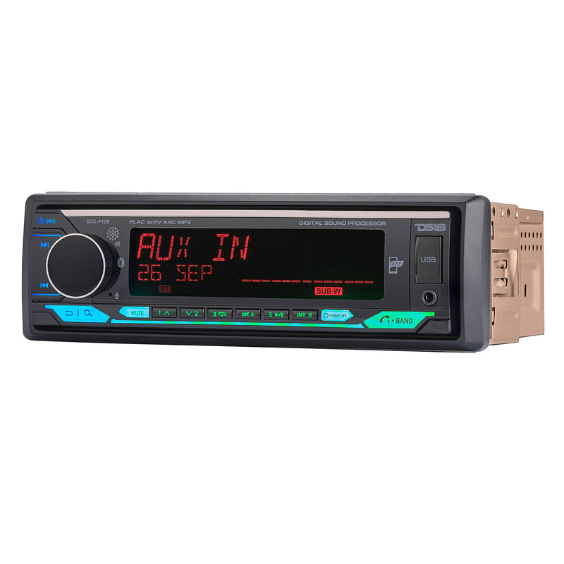 Load image into Gallery viewer, Digital Media Receiver | Single Din | DSP | APP | Bluetooth Audio and Calling Head Unit | Aux Input | USB | Mechless | AM/FM Radio Receiver | 3V + 3.5V Subwoofer
