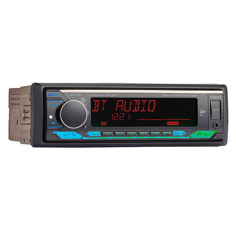 Load image into Gallery viewer, Digital Media Receiver | Single Din | DSP | APP | Bluetooth Audio and Calling Head Unit | Aux Input | USB | Mechless | AM/FM Radio Receiver | 3V + 3.5V Subwoofer
