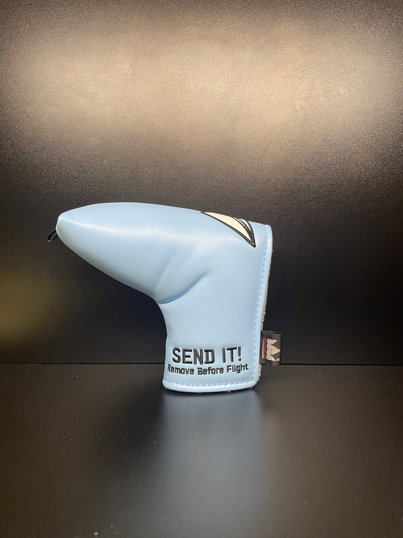 Load image into Gallery viewer, SEND IT! Remove Before Flight Blue Headcover
