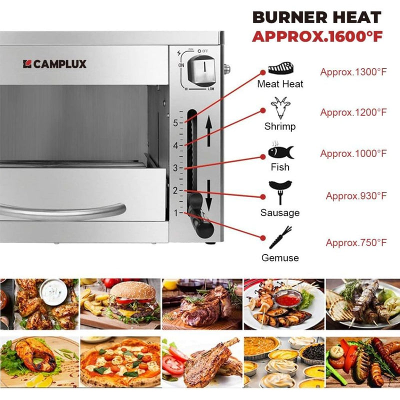 Load image into Gallery viewer, Camplux Outdoor Propane Infrared Steak Grill, 1600℉ Fast Efficient Heating
