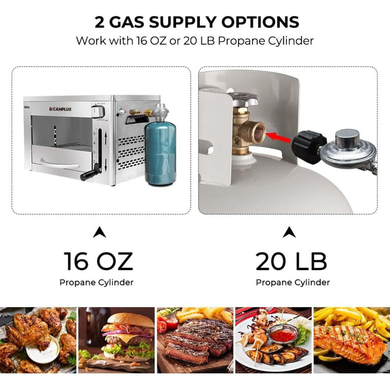 Load image into Gallery viewer, Camplux Outdoor Propane Infrared Steak Grill, 1600℉ Fast Efficient Heating
