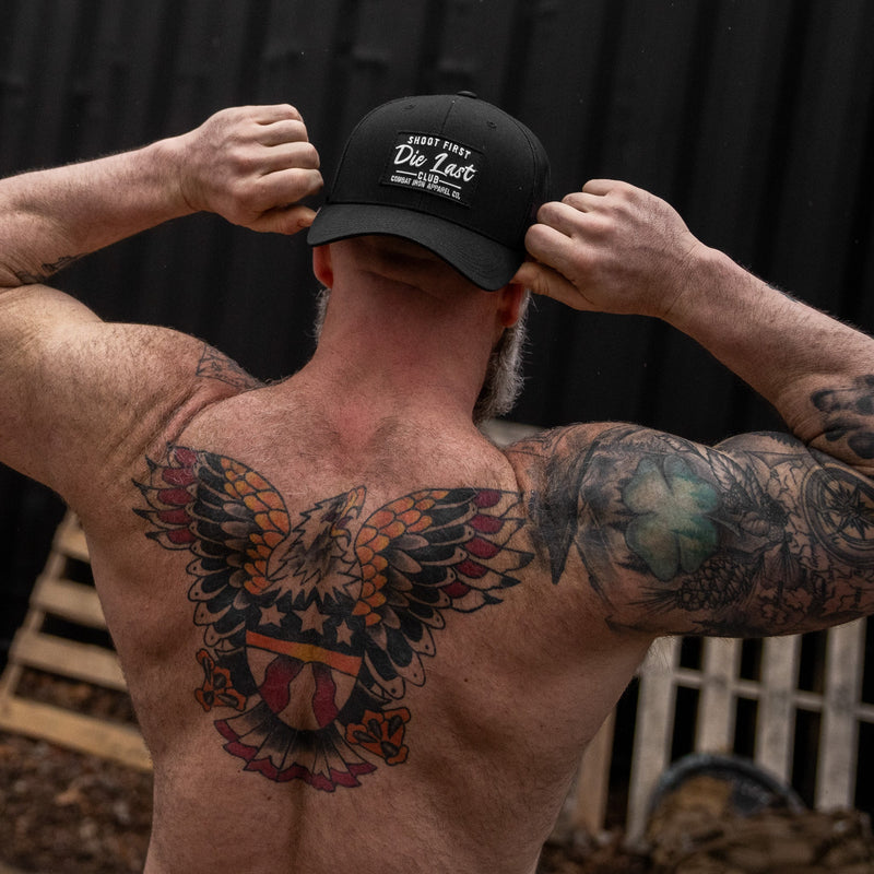 Load image into Gallery viewer, Shoot First. Die Last. Club Patch Snapback
