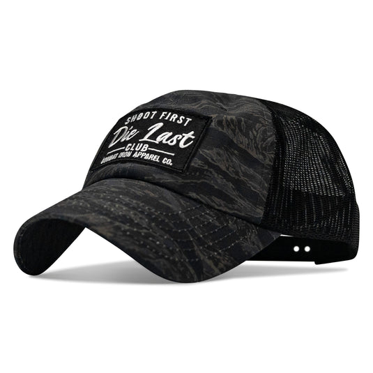 Shoot First. Die Last. Club Patch Tactical Ripstop Mesh Snapback Hat