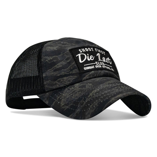 Shoot First. Die Last. Club Patch Tactical Ripstop Mesh Snapback Hat