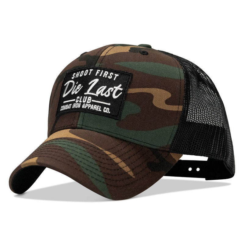 Load image into Gallery viewer, Shoot First. Die Last. Club Patch Snapback
