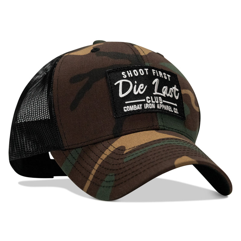 Load image into Gallery viewer, Shoot First. Die Last. Club Patch Snapback
