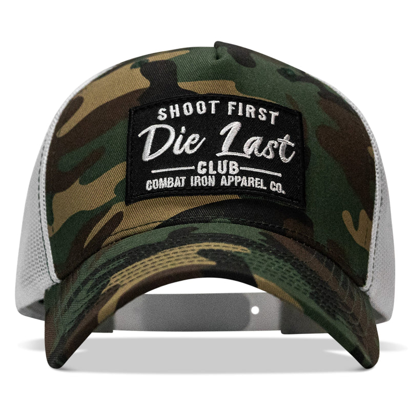 Load image into Gallery viewer, Shoot First. Die Last. Club Patch Snapback
