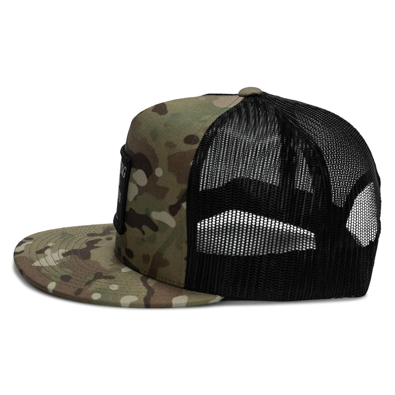 Load image into Gallery viewer, Shooting Guns &amp; Spreadin' Buns Patch Flatbill Hat
