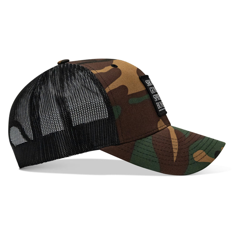 Load image into Gallery viewer, Shooting Guns &amp; Spread'n Buns Patch Snapback Hat
