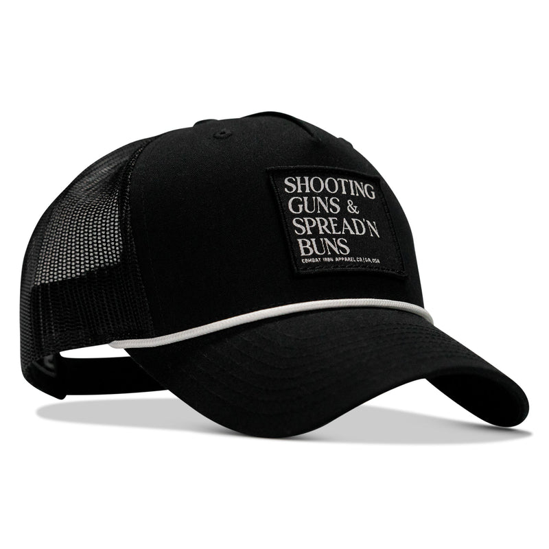 Load image into Gallery viewer, Shooting Guns &amp; Spread&#39;n Buns Patch Rope Snapback Hat
