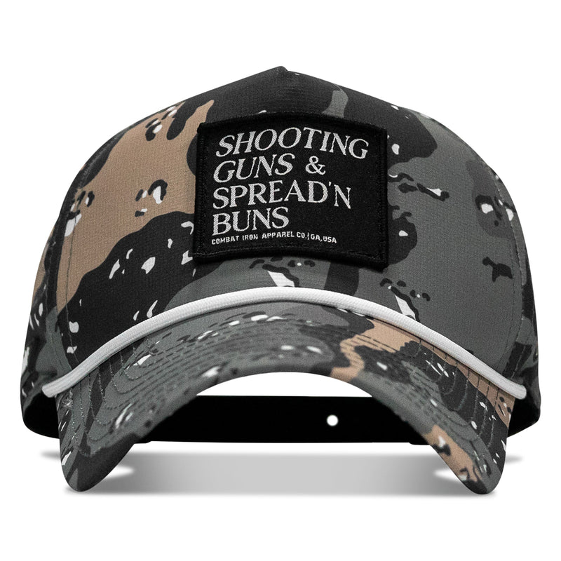 Load image into Gallery viewer, Shooting Guns &amp; Spreadin' Buns Patch Weekender Snapback
