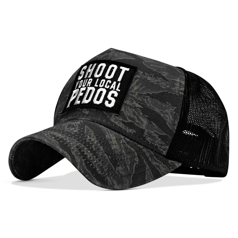 Load image into Gallery viewer, Shoot Your Local Pedos Patch Five Panel Breacher Snapback Hat
