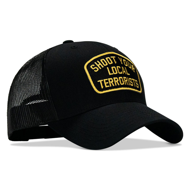 Load image into Gallery viewer, Shoot Your Local Terrorists Patch Snapback Hat
