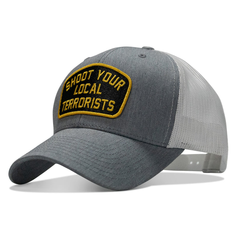 Load image into Gallery viewer, Shoot Your Local Terrorists Patch Snapback Hat
