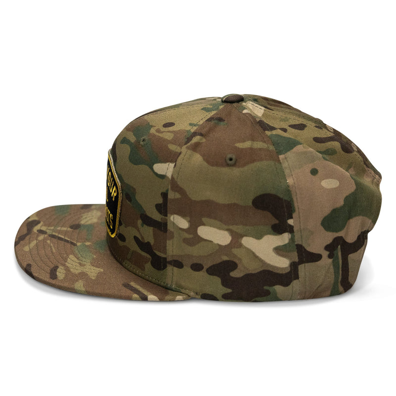 Load image into Gallery viewer, Shoot Your Local Terrorist Patch Flatbill Snapback Hat
