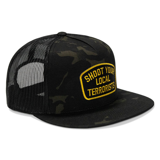 Shoot Your Local Terrorist Patch Flatbill Snapback Hat