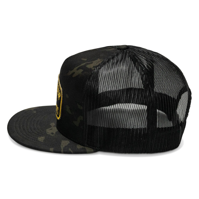 Load image into Gallery viewer, Shoot Your Local Terrorist Patch Flatbill Snapback Hat
