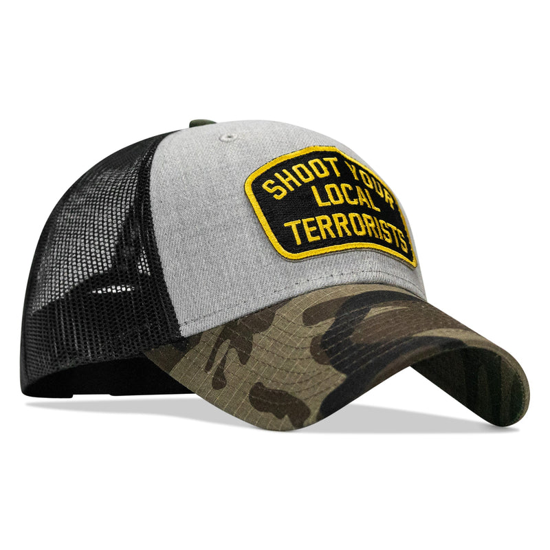 Load image into Gallery viewer, Shoot Your Local Terrorists Patch Snapback Hat
