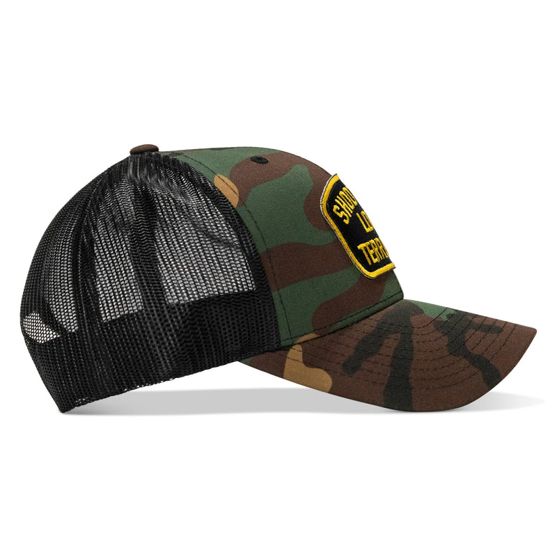 Load image into Gallery viewer, Shoot Your Local Terrorists Patch Snapback Hat
