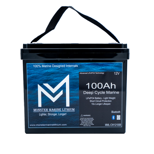 12v 100Ah Slim Series Bluetooth Deep Cycle Lithium Marine Battery Group 24