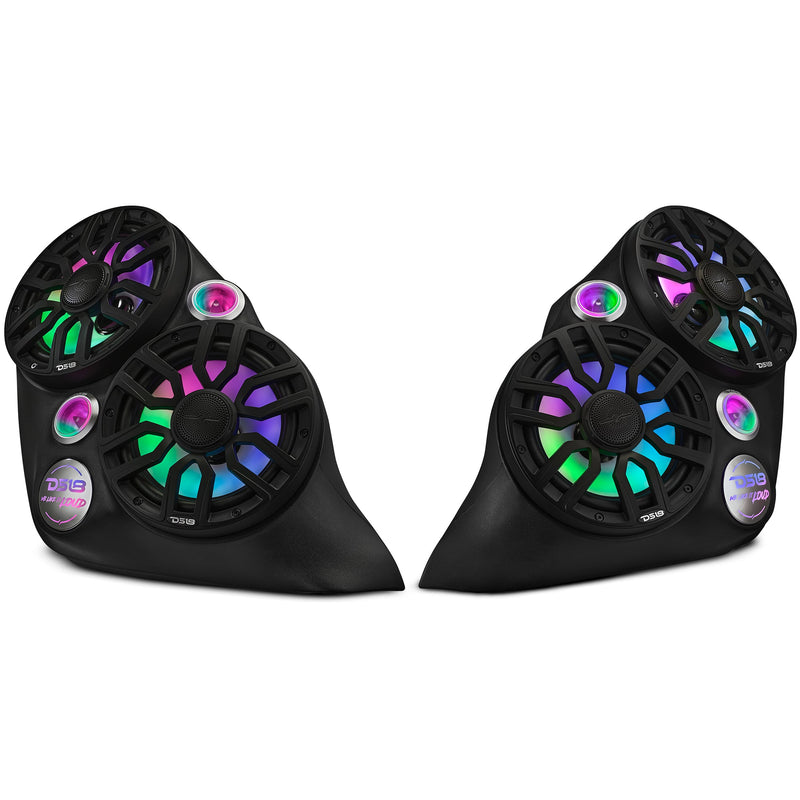 Load image into Gallery viewer, Polaris Slingshot Dual Front Fender 8” Loaded Speaker Pods with Digital LED Lighting
