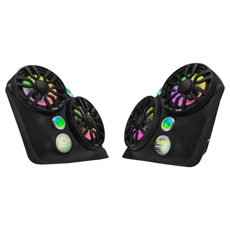 Load image into Gallery viewer, Polaris Slingshot Dual Front Fender 8” Loaded Speaker Pods with Digital LED Lighting
