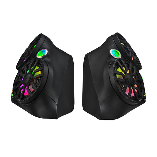 Polaris Slingshot Dual Front Fender 8” Loaded Speaker Pods with Digital LED Lighting