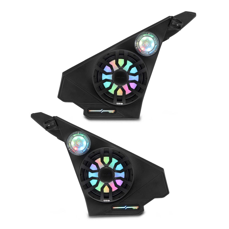 Load image into Gallery viewer, Polaris Slingshot Front Kick Panel Speaker Pods – Loaded with 8" NXL-IQ8/BK Speakers, PRO-TW1LD Tweeters &amp; Digital LED Lights | 2020 - Current
