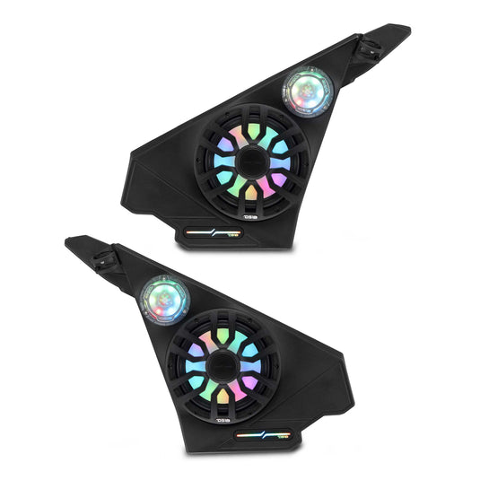 Polaris Slingshot Front Kick Panel Speaker Pods – Loaded with 8" NXL-IQ8/BK Speakers, PRO-TW1LD Tweeters & Digital LED Lights | 2020 - Current