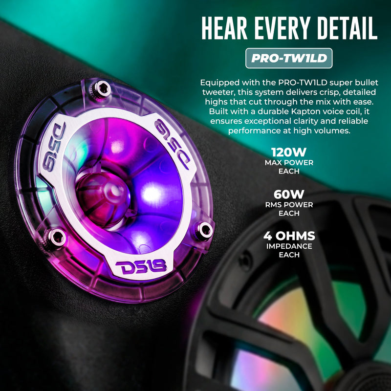 Load image into Gallery viewer, Polaris Slingshot Front Kick Panel Speaker Pods – Loaded with 8" NXL-IQ8/BK Speakers, PRO-TW1LD Tweeters &amp; Digital LED Lights | 2020 - Current
