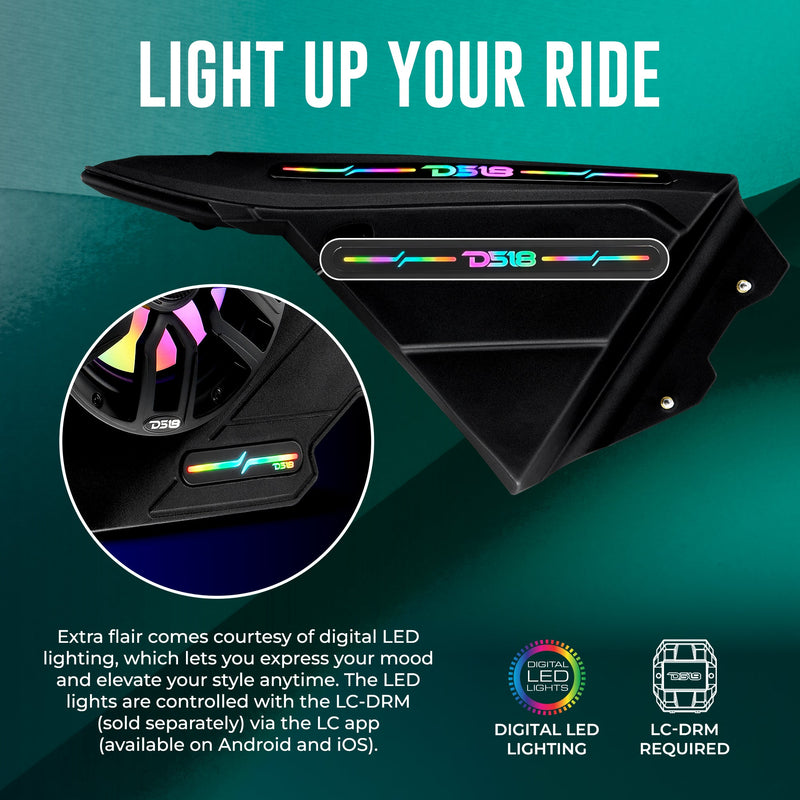Load image into Gallery viewer, Polaris Slingshot Front Kick Panel Speaker Pods – Loaded with 8" NXL-IQ8/BK Speakers, PRO-TW1LD Tweeters &amp; Digital LED Lights | 2020 - Current
