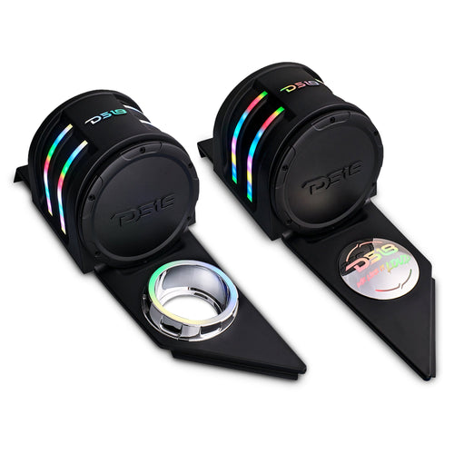 Polaris Slingshot Headrest Empty Enclosure With Digital LED Lights fits 4 x 6.5