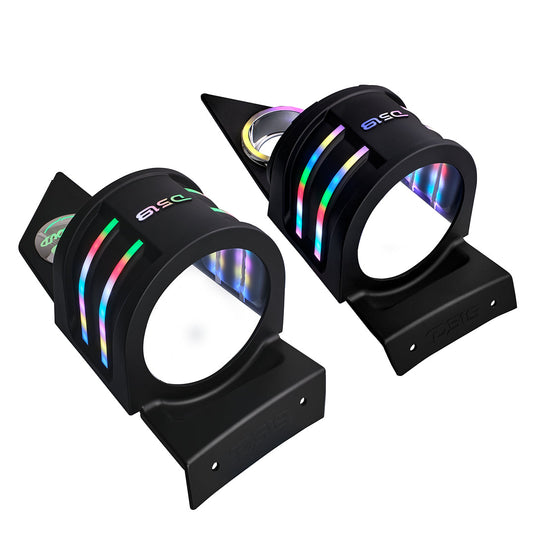 Polaris Slingshot Headrest Empty Enclosure With Digital LED Lights fits 4 x 6.5" Speakers | 2015 - Current