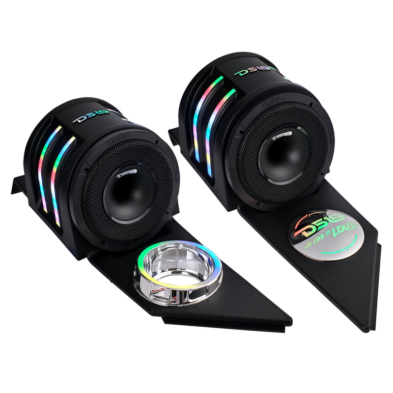 Load image into Gallery viewer, Polaris Slingshot Headrest Empty Enclosure With Digital LED Lights fits 4 x 6.5&quot; Speakers | 2015 - Current
