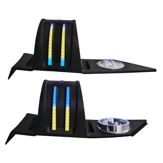 Polaris Slingshot Headrest Empty Enclosure With Digital LED Lights fits 4 x 6.5" Speakers | 2015 - Current