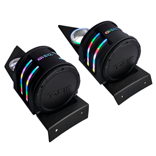 Polaris Slingshot Headrest Empty Enclosure With Digital LED Lights fits 4 x 6.5" Speakers | 2015 - Current