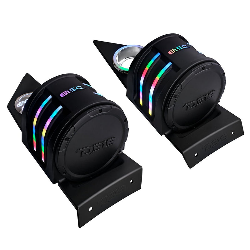 Load image into Gallery viewer, Polaris Slingshot Headrest Empty Enclosure With Digital LED Lights fits 4 x 6.5" Speakers | 2015 - Current
