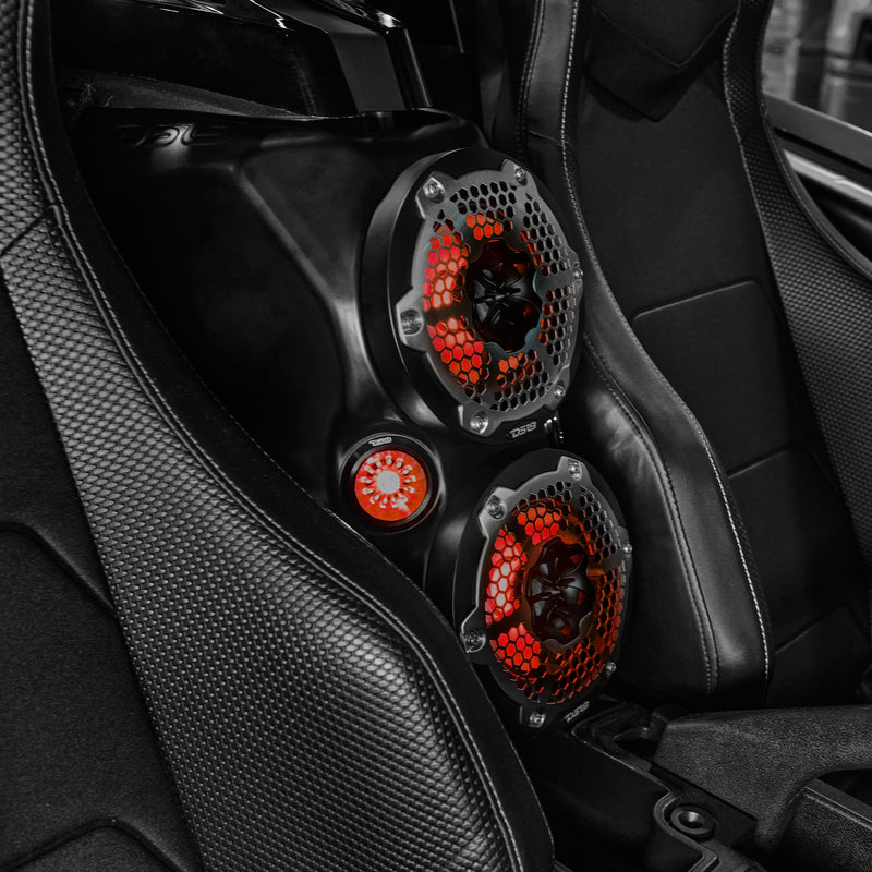 Load image into Gallery viewer, Polaris Slingshot Waterfall Center Console Empty Enclosure fits 2 x 6.5" Speakers &amp; 2 x 2.28" Bullet Tweeter | 2015 - Current
