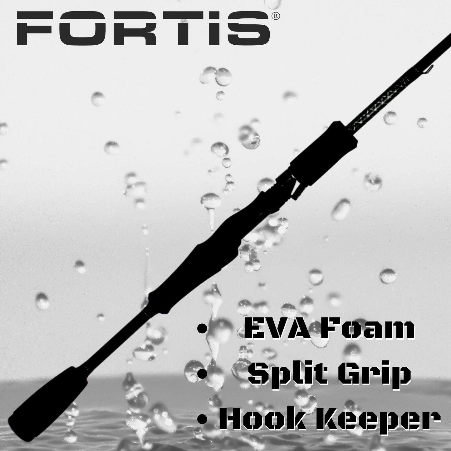 6'6" Fiberglass/Graphite Spinning Rod, Medium Heavy Action | 1 Piece | FORTIS - Skoutley Outdoors LLC