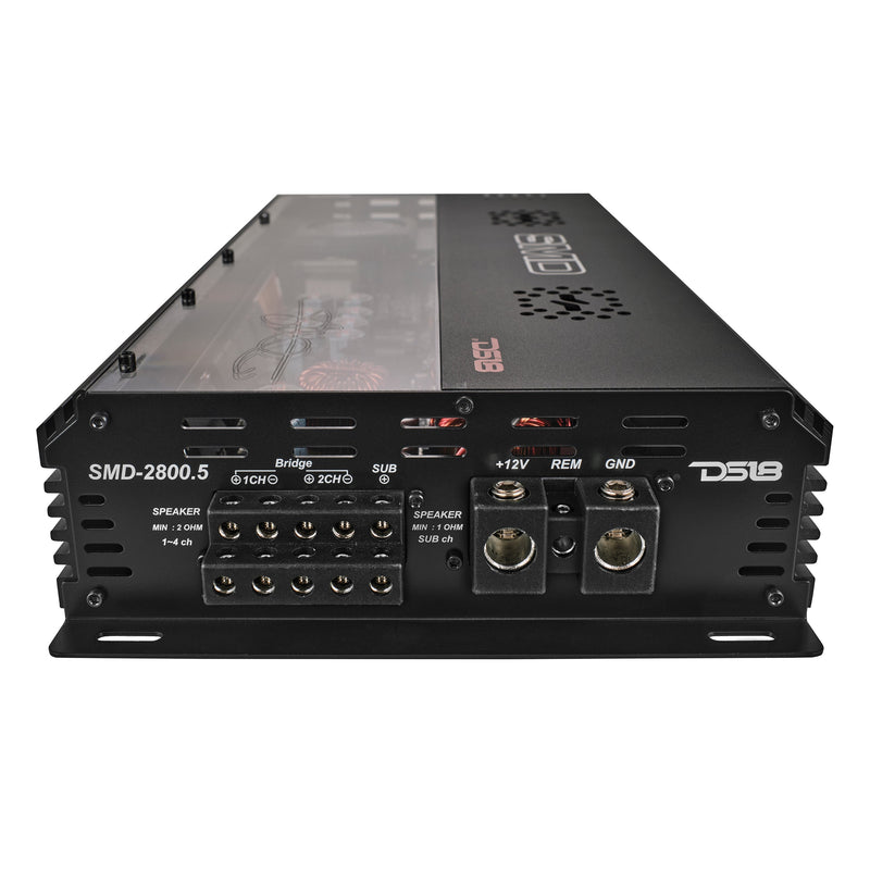 Load image into Gallery viewer, SMD 5-Channel Amplifier with VM-1 Voltmeter and Digital LED Lights 4 x 250W at 2-Ohm Class AB + 1 x 1800W at 1-Ohm Class D - Steve Meade Designs
