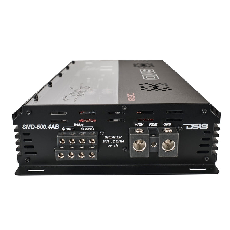Load image into Gallery viewer, SMD 4-Channel Class AB Amplifier  with VM-1 Voltmeter and Digital LED Lights 4 x 500W at 2-Ohm - Steve Meade Designs
