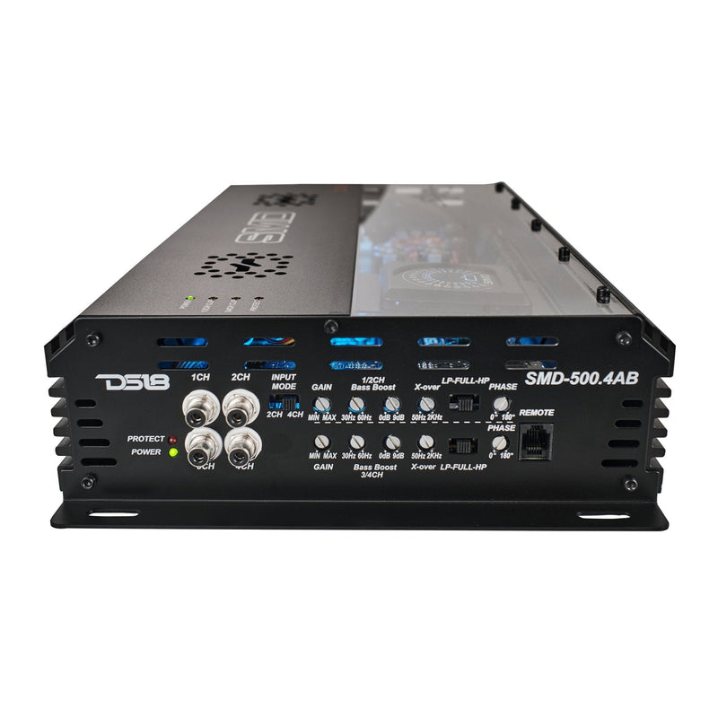 Load image into Gallery viewer, SMD 4-Channel Class AB Amplifier  with VM-1 Voltmeter and Digital LED Lights 4 x 500W at 2-Ohm - Steve Meade Designs
