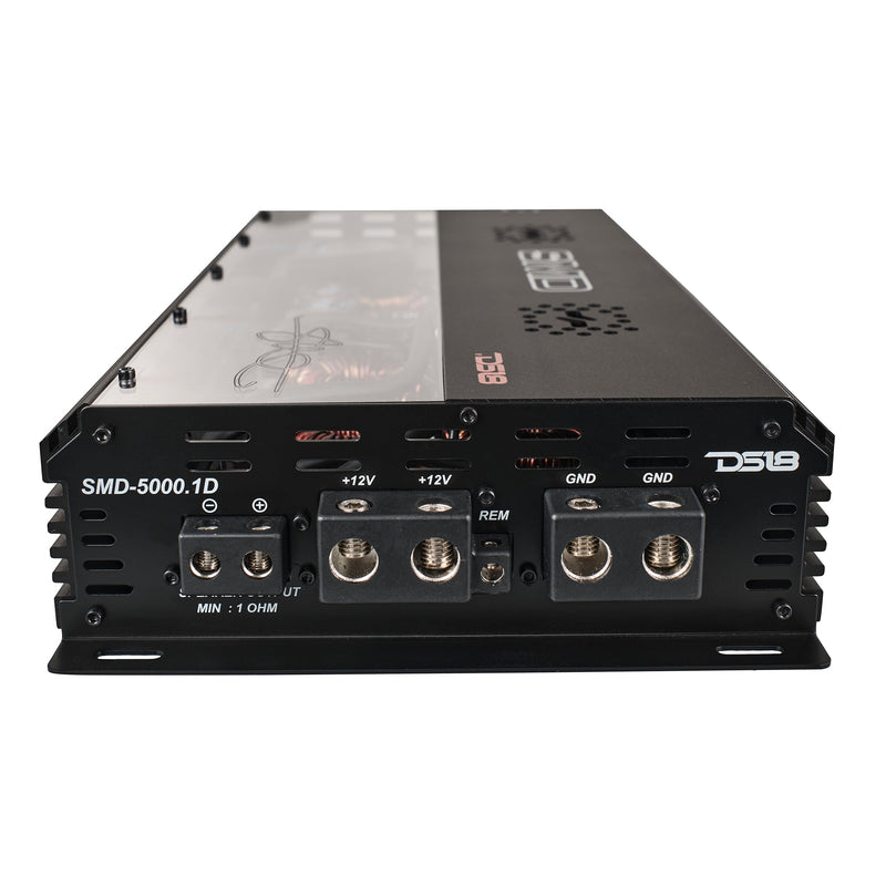 Load image into Gallery viewer, SMD Monoblock Amplifier with VM-1 Voltmeter and Digital LED Lights 5000W RMS at 1-ohm - Steve Meade Designs
