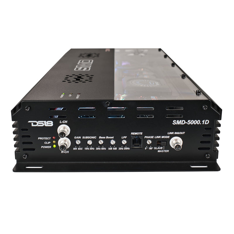 Load image into Gallery viewer, SMD Monoblock Amplifier with VM-1 Voltmeter and Digital LED Lights 5000W RMS at 1-ohm - Steve Meade Designs
