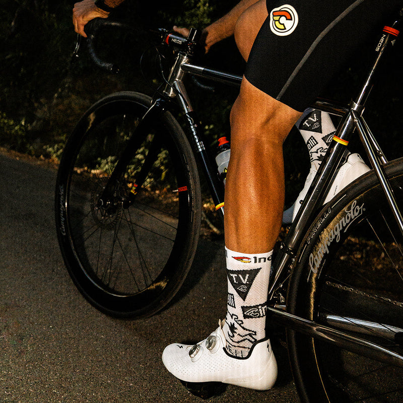 Load image into Gallery viewer, Cinelli TEMPO Granciclismo Socks, White/Black
