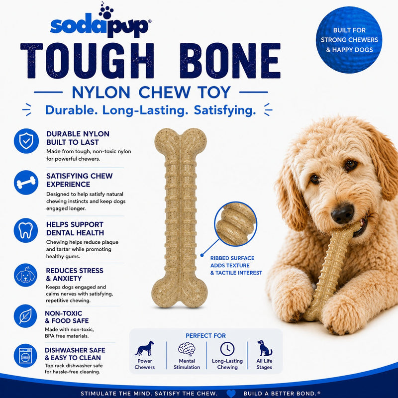 Load image into Gallery viewer, Tough Bone Nylon Chew Bone | Ultra-Durable Dog Toy for Aggressive Chewers | SodaPup
