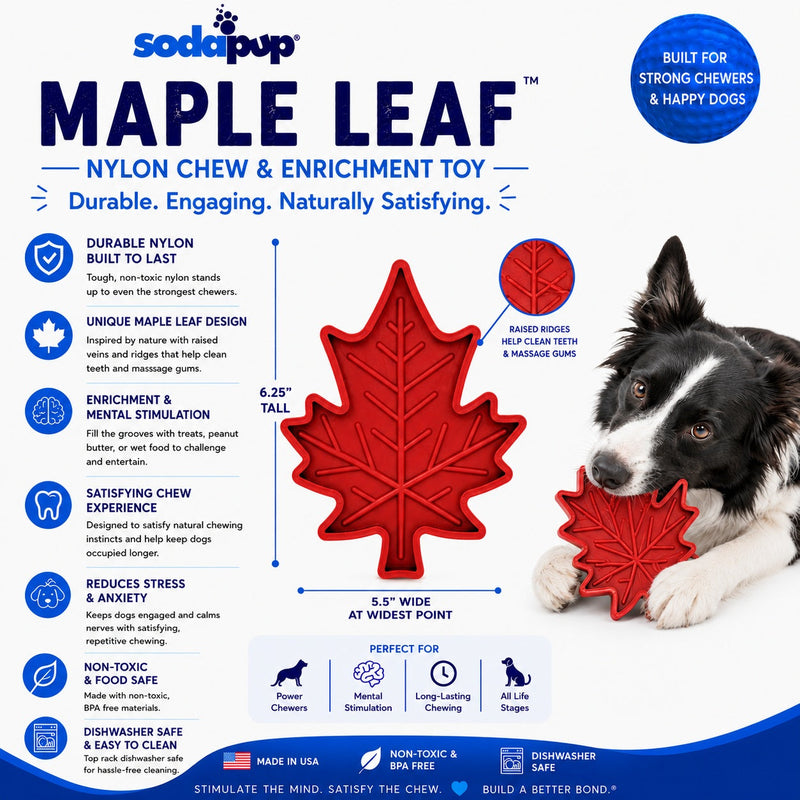 Load image into Gallery viewer, Canadian Maple Leaf Nylon Dog Chew Toy - Indestructible &amp; USA Made
