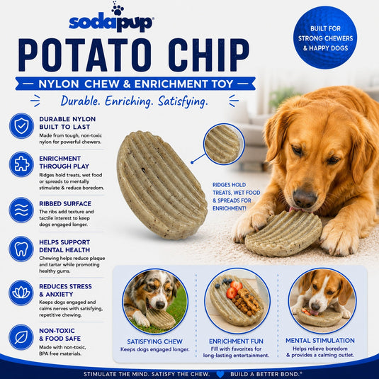 Potato Chip Nylon Chew & Enrichment Toy | 2-in-1 for Aggressive Chewers | SodaPup