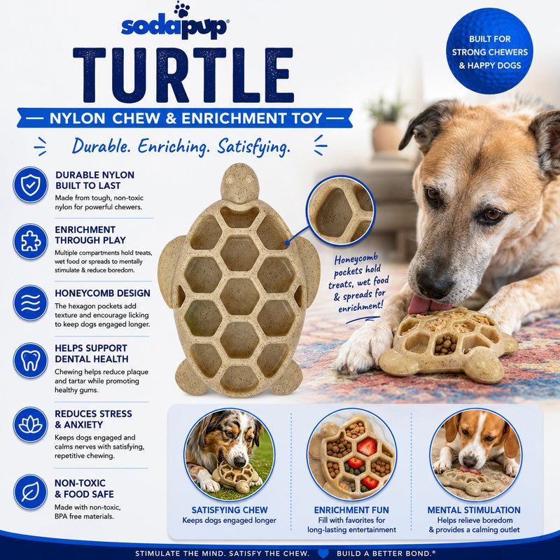 Load image into Gallery viewer, Turtle Nylon Chew Toy - Ultra-Durable Enrichment Toy for Power Chewers USA
