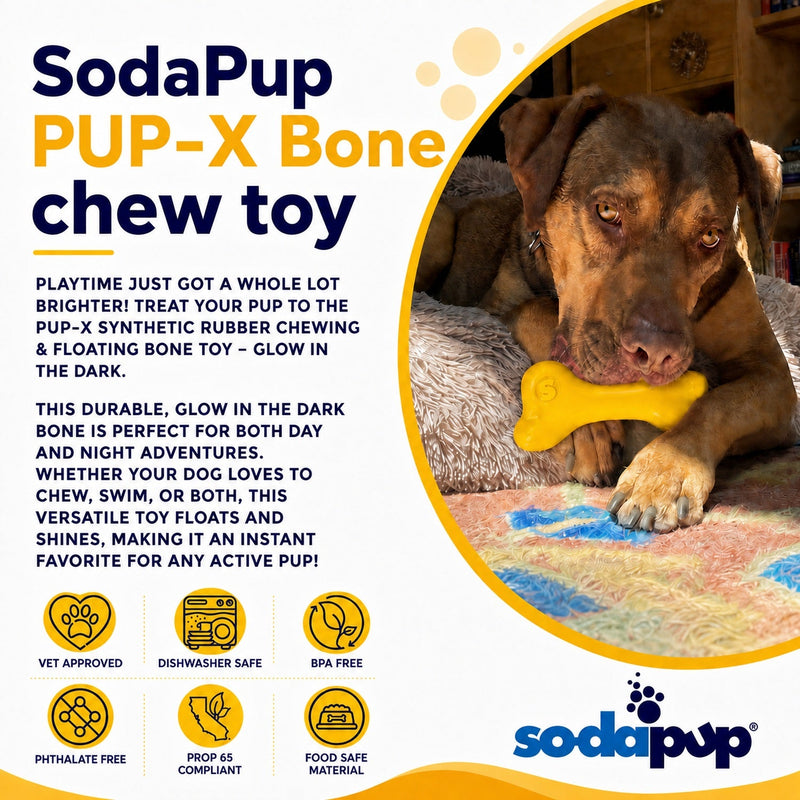 Load image into Gallery viewer, PUP-X Rubber Bone Dog Toy - Durable, Floats, Chew Toy for Large Dogs | USA
